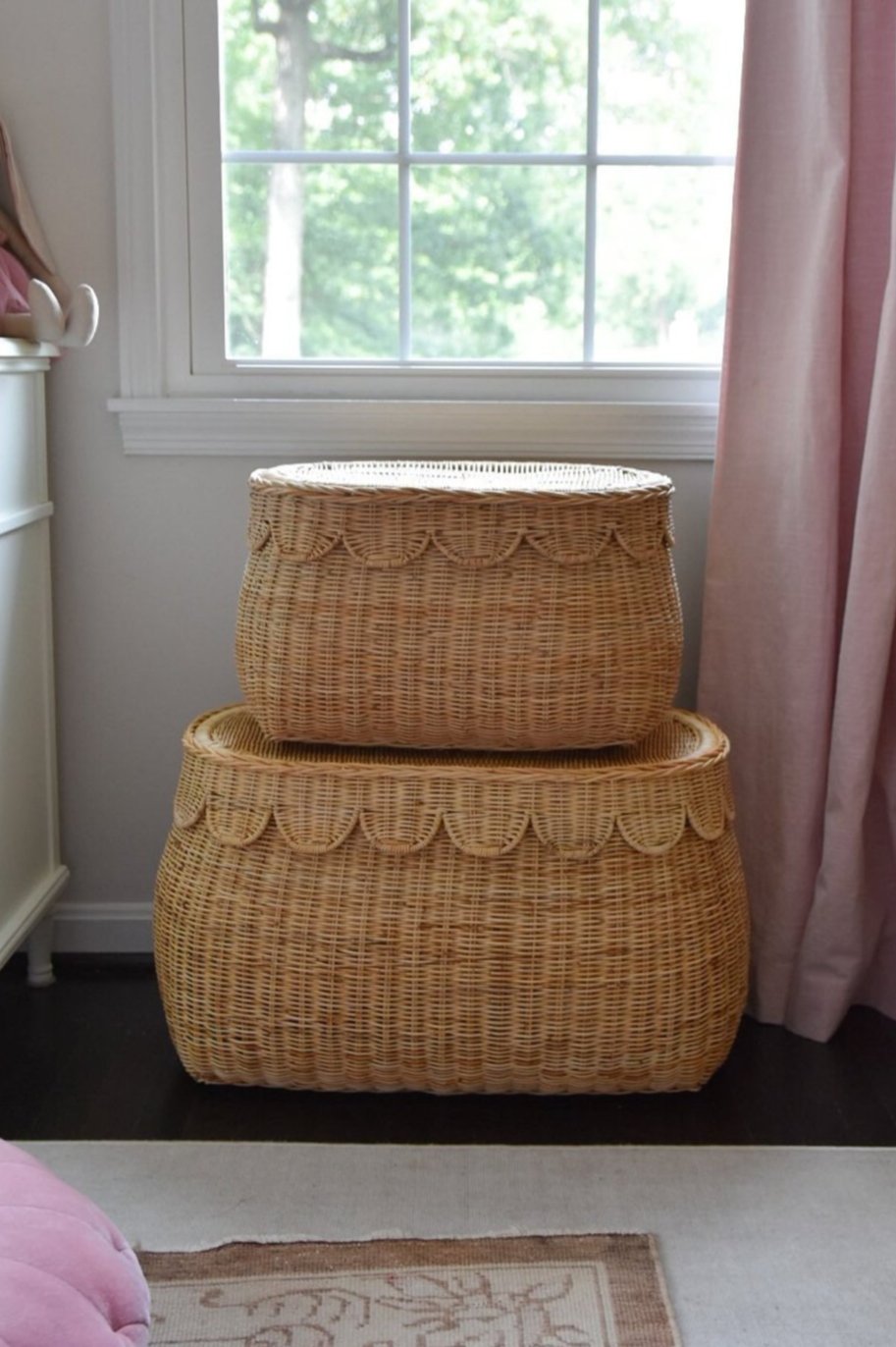 Scallop Edge Rattan Basket