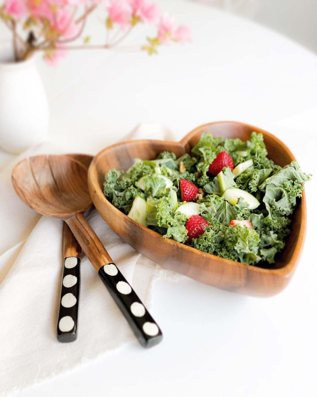 Carved Wooden Heart Serving Bowl | Katel Home