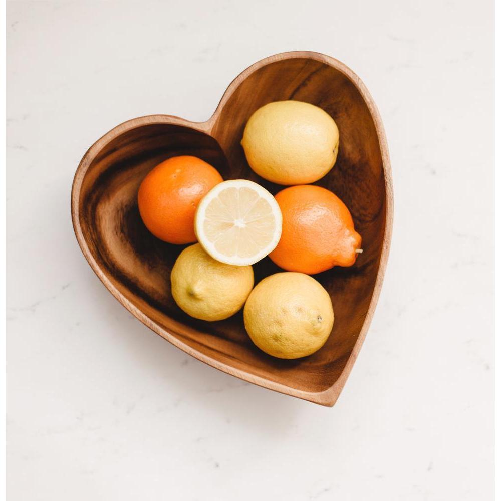 Carved Wooden Heart Serving Bowl | Katel Home