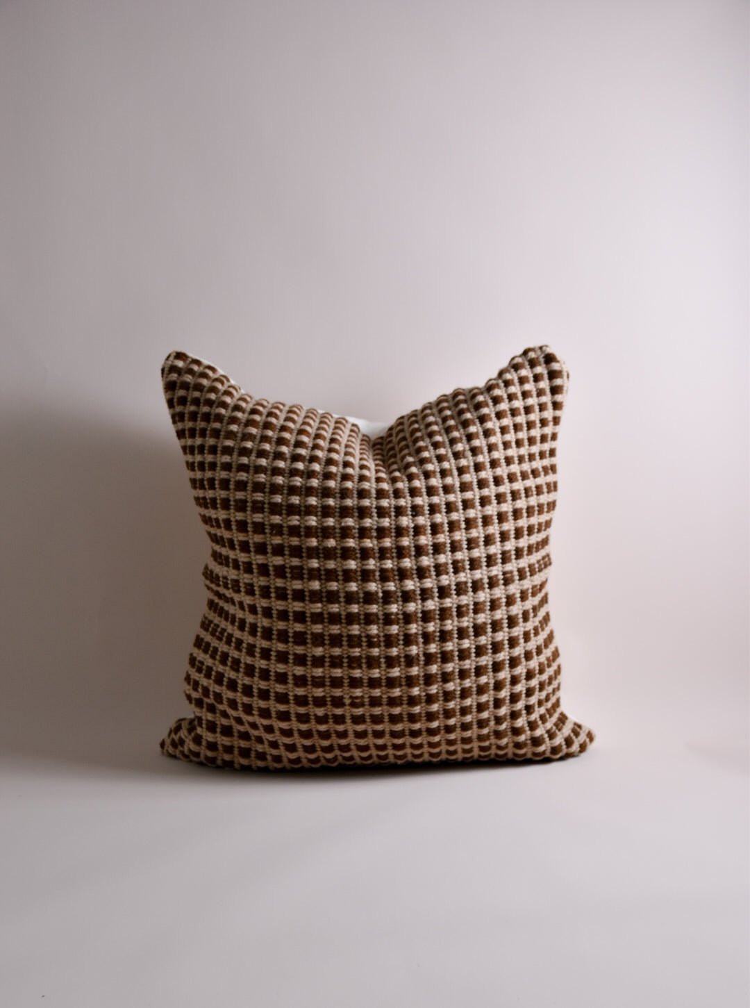 Brown Honeycomb Wool Pillow | Katel Home