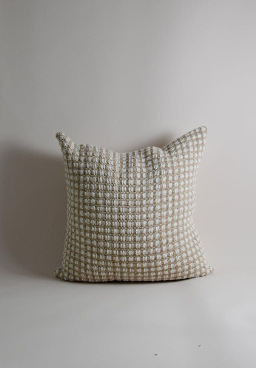 Beige Honeycomb Wool Pillow | Katel Home