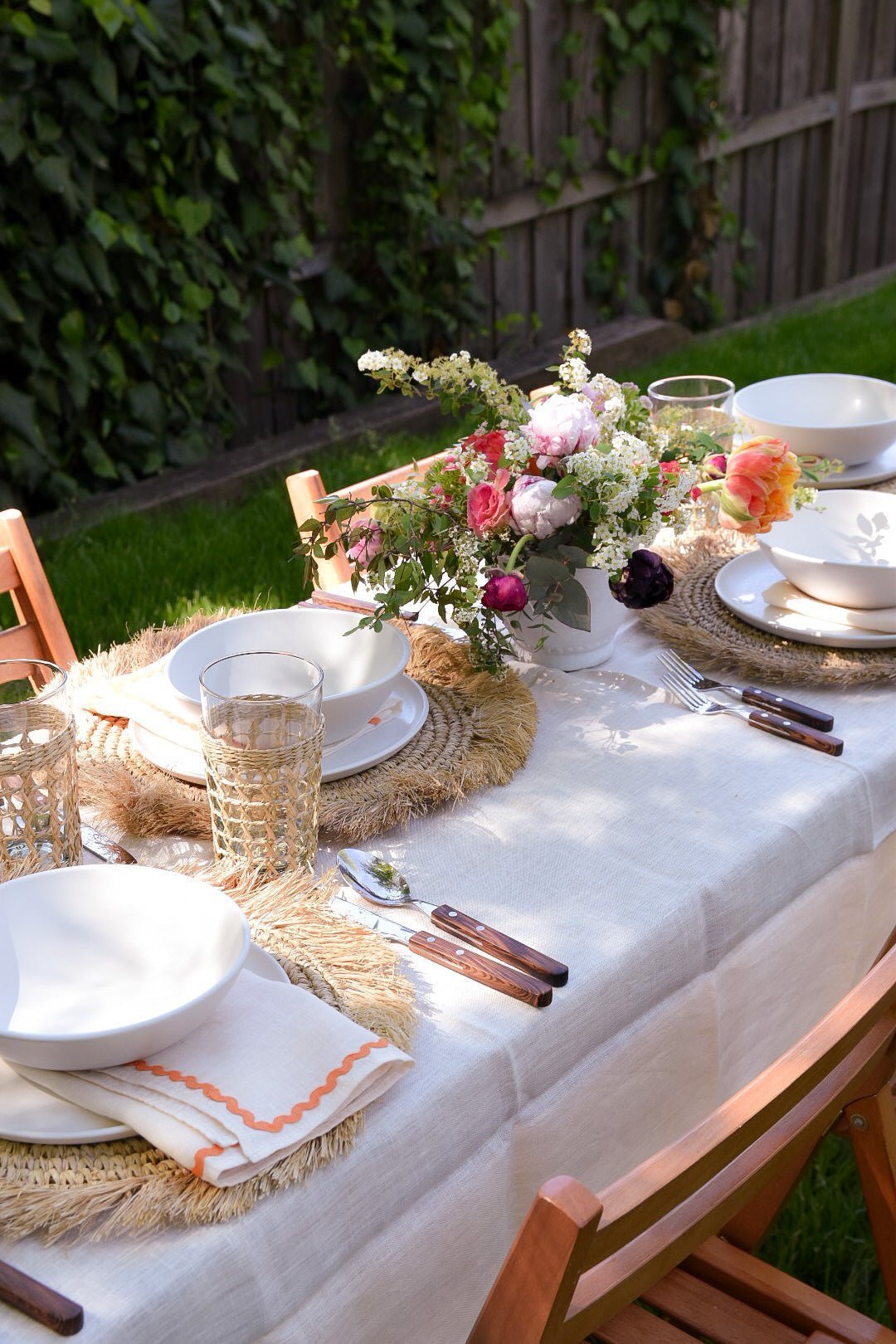 Beige Wavy Tablecloth | Katel Home