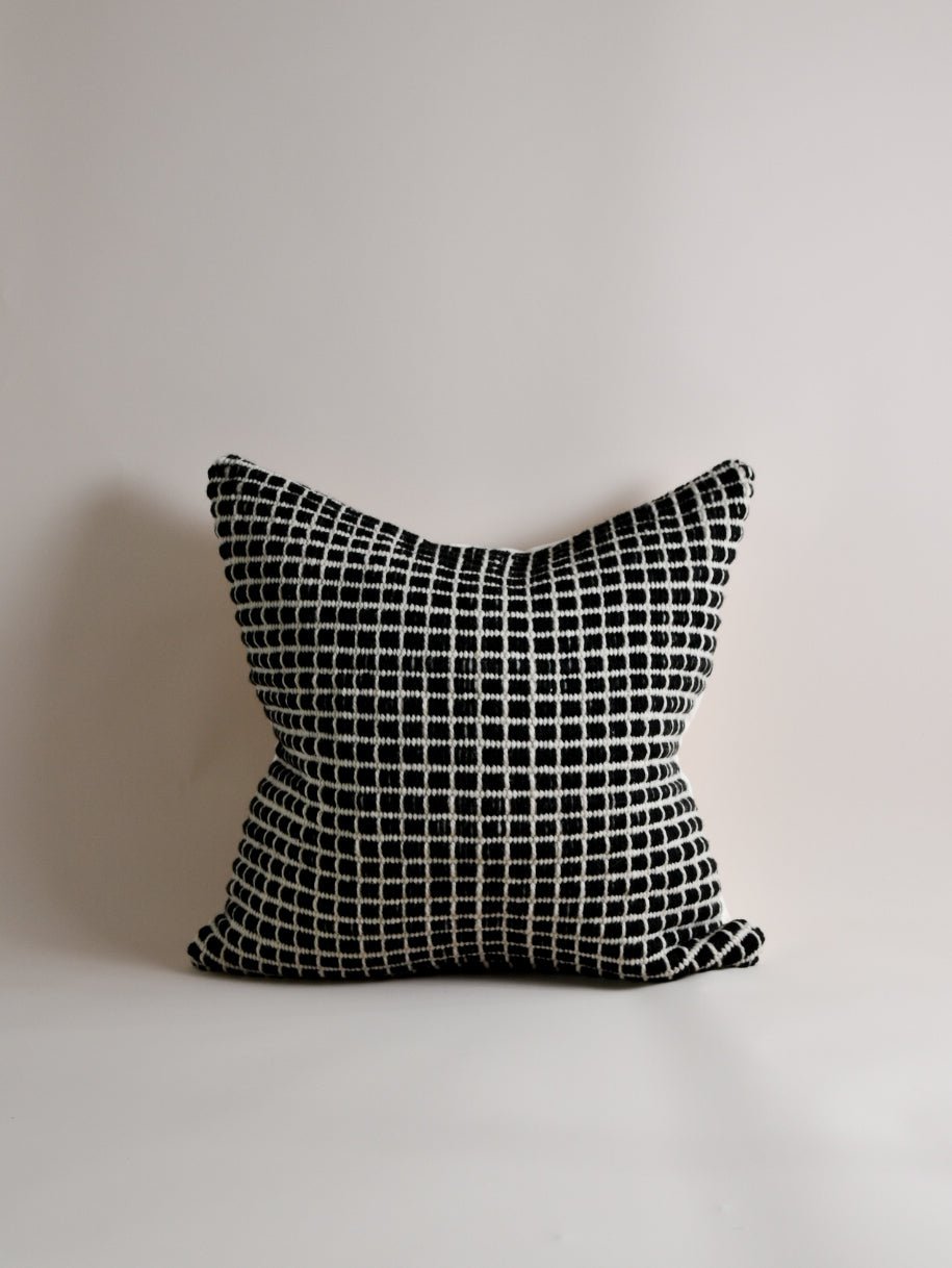 Black Honeycomb Wool Pillow | Katel Home