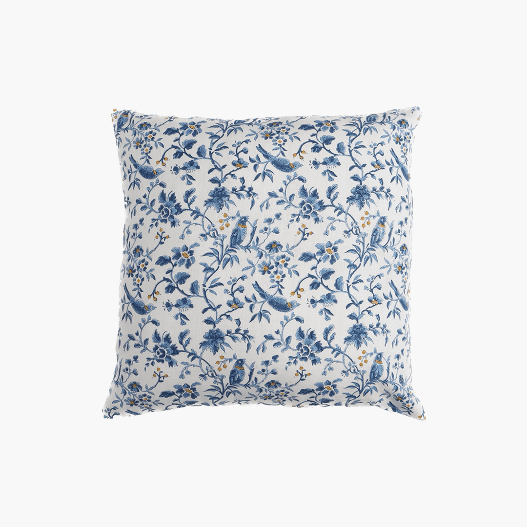 Blue Robin Block Print Pillow | Katel Home