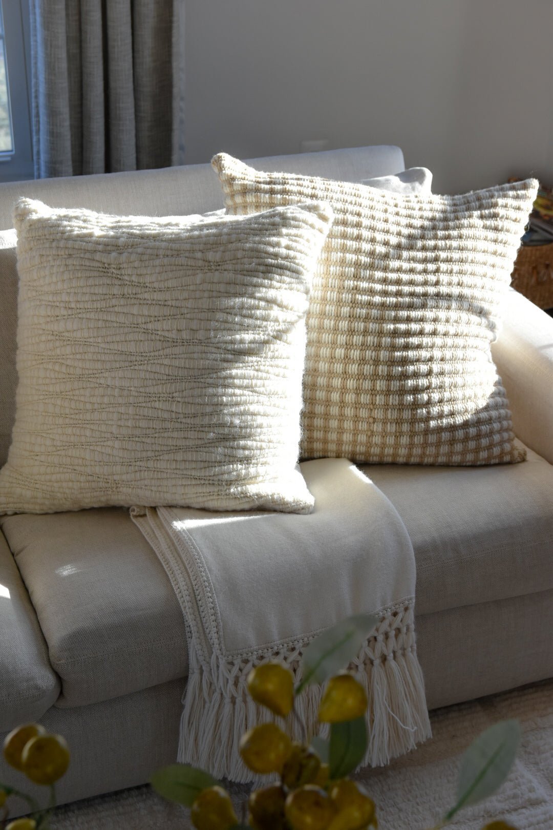 Cream Tucumana Wool Pillow | Katel Home