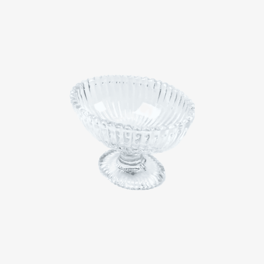 Footed Glass Dessert Bowl | Katel Home