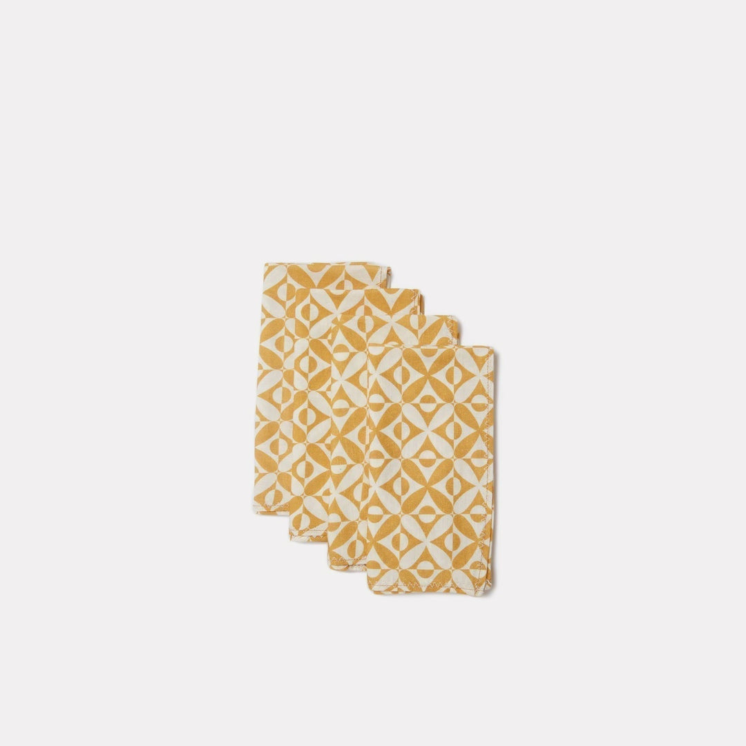 Honey Gold Mod Print Napkin Set (Set Of Four) | Katel Home