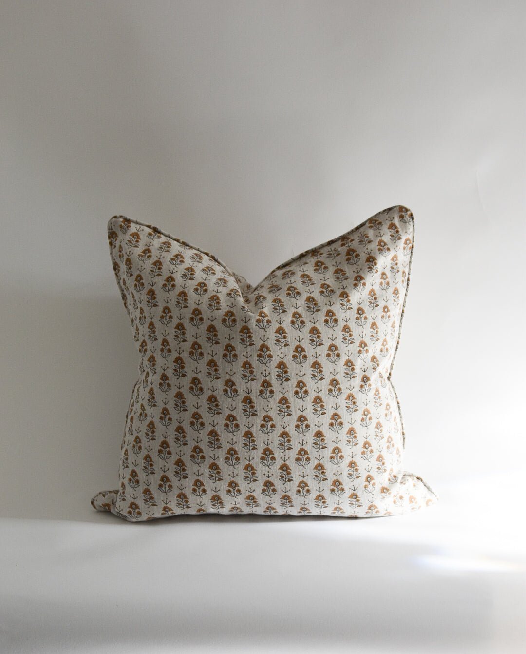 Kutch Sahara linen Block Print Pillow moo | Katel Home