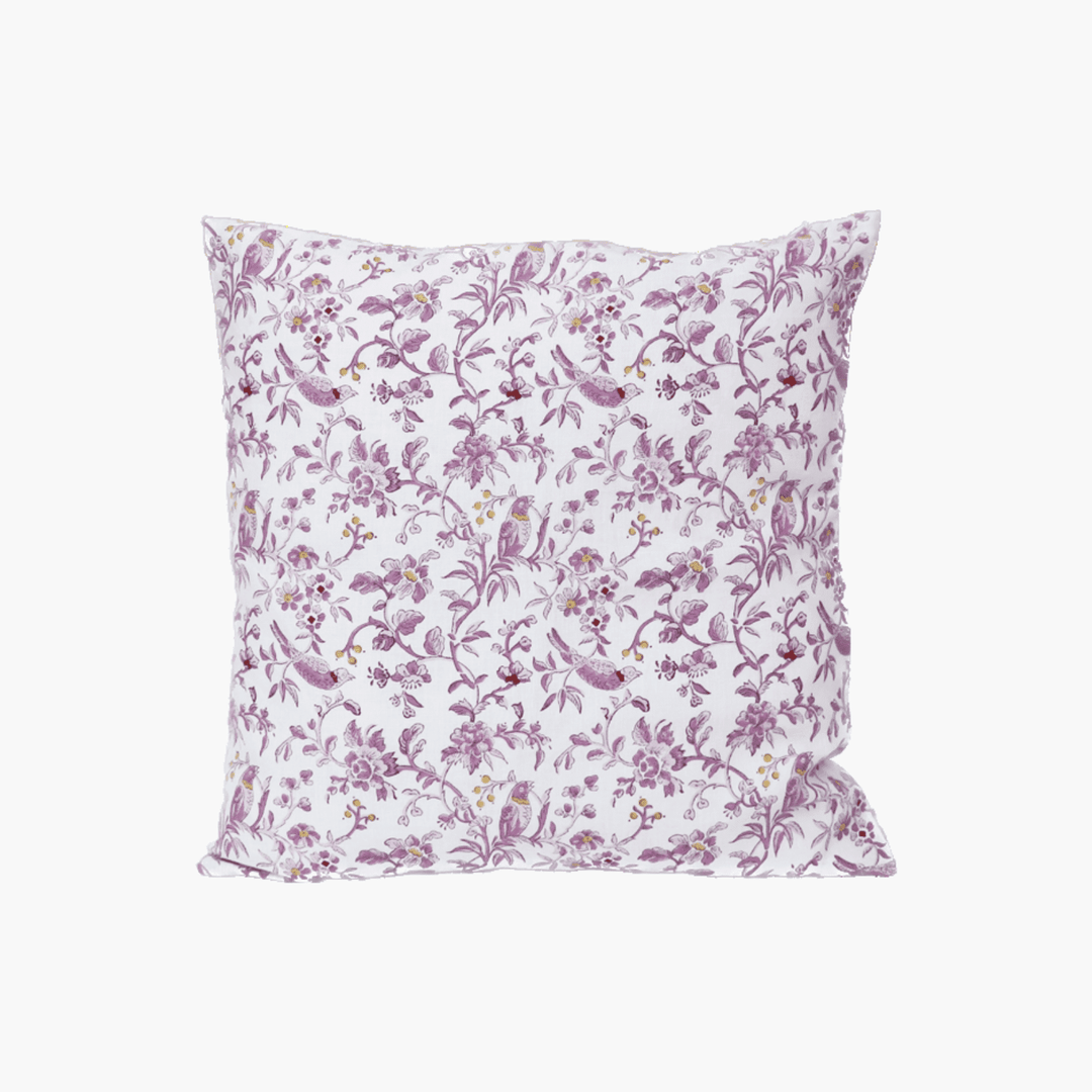 Lavender Robin Block Print Pillow | Katel Home