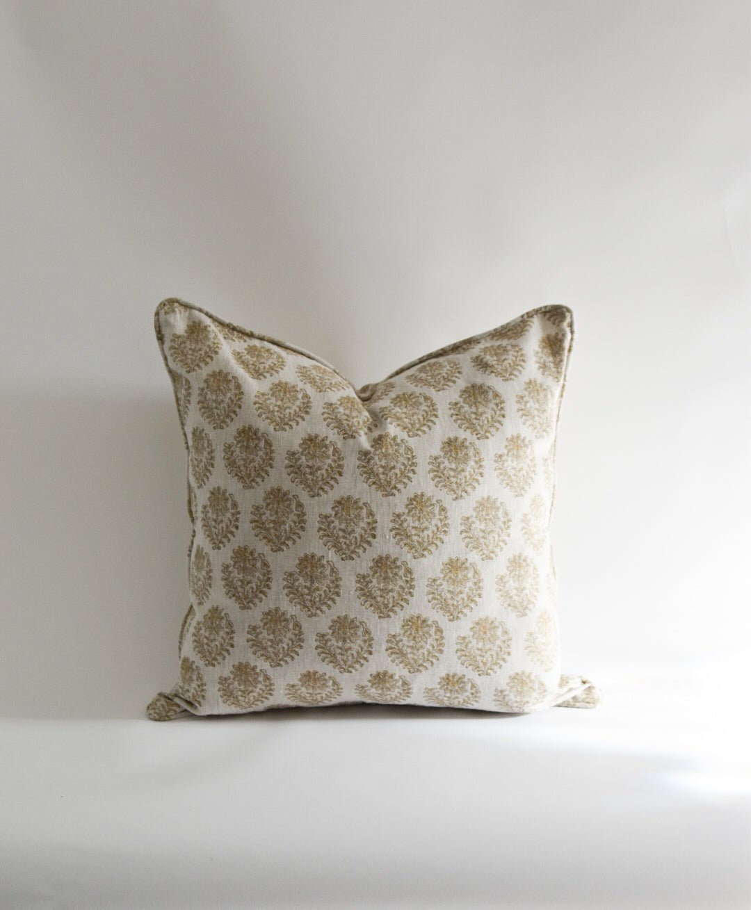 Pondicherry Elm Linen Block Print Pillow | Katel Home