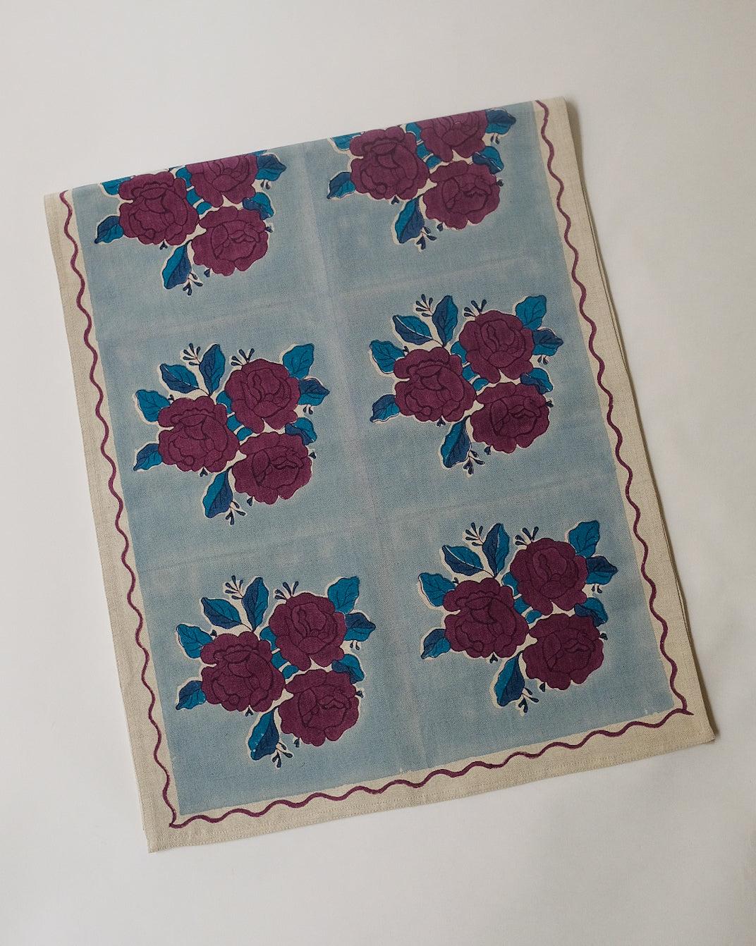 Sara Block Print Cotton Table Runner | Katel Home