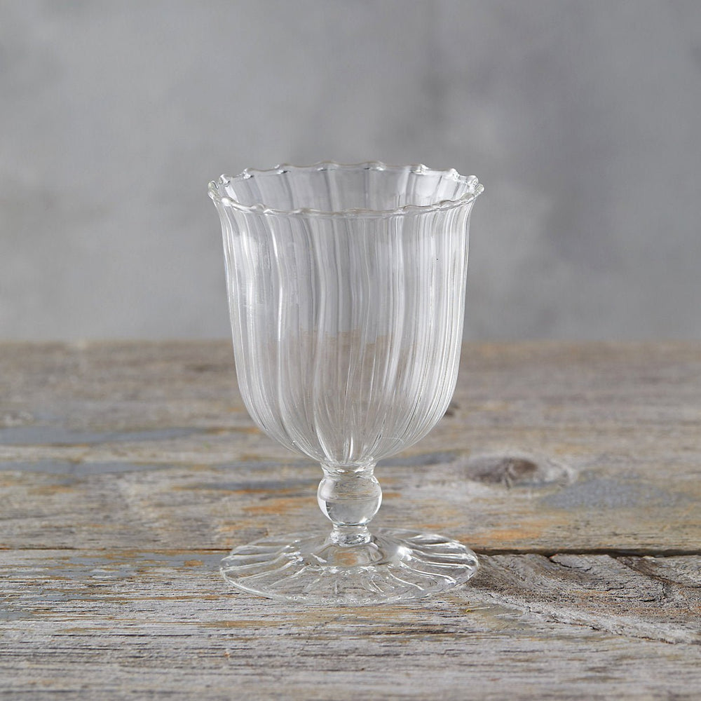 Scallop Glass Urn Candle Holder | Katel Home