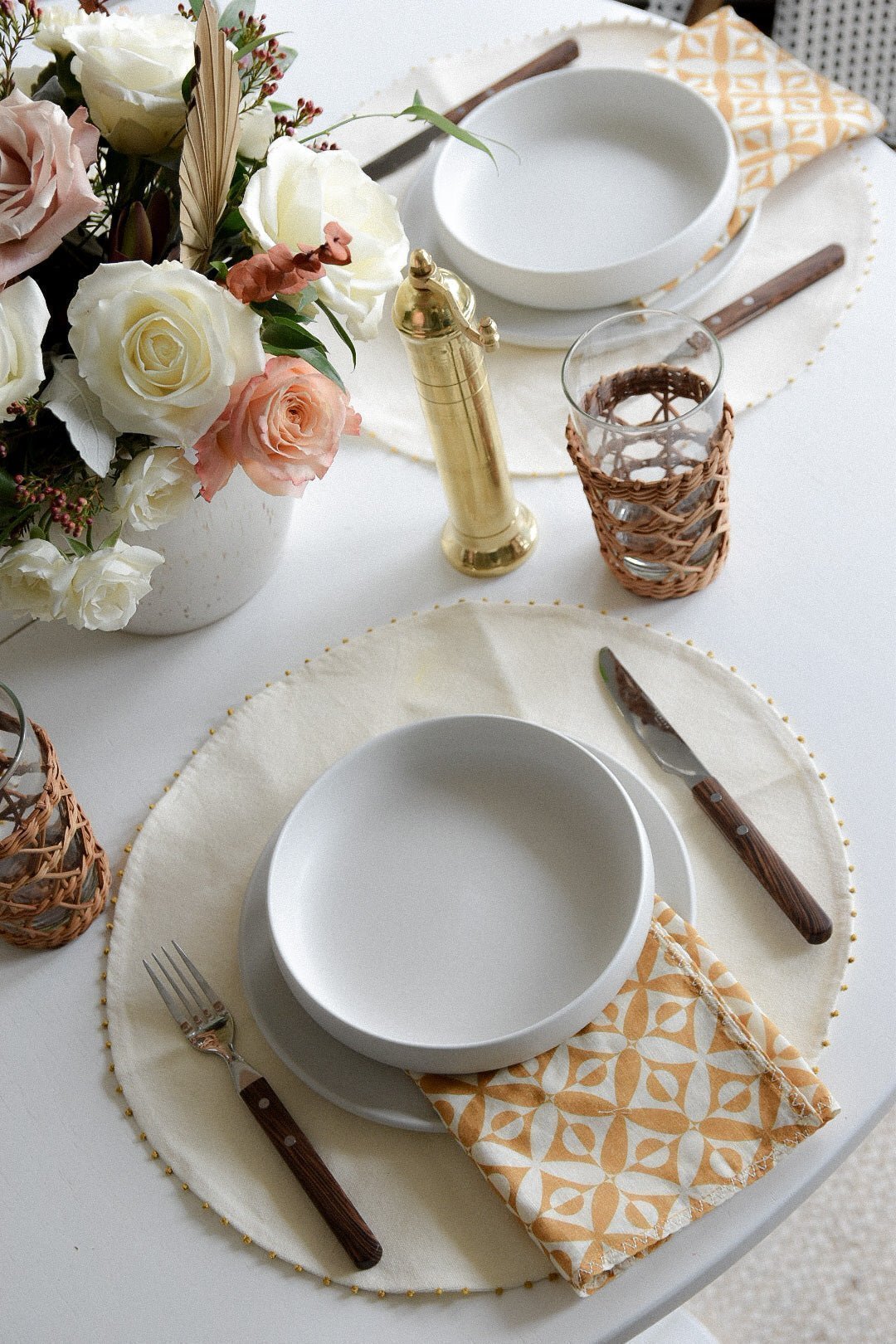 Seeded Pearl Placemats (Set of Two) | Katel Home