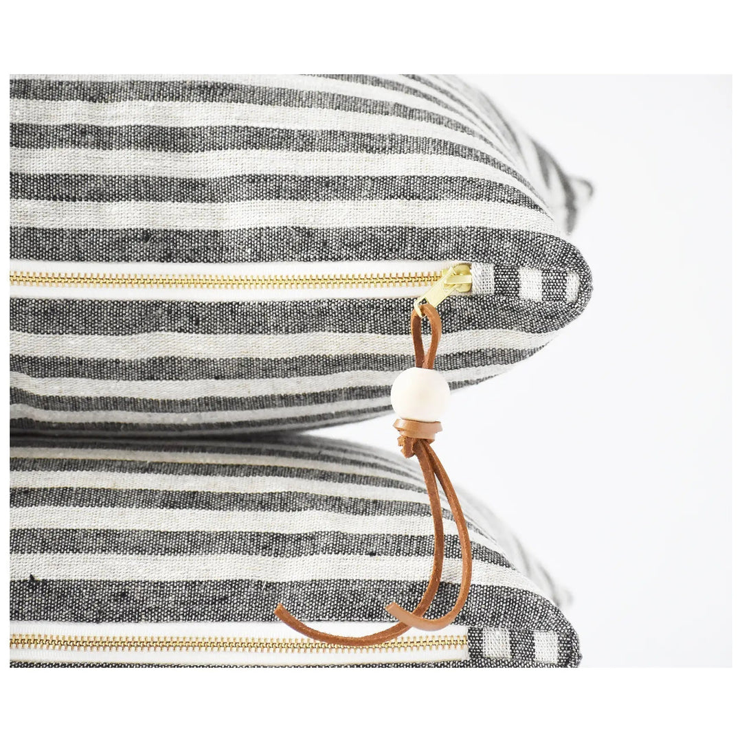 Striped Linen Lumbar Pillow | Katel Home