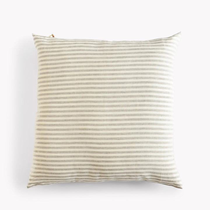 Striped Oatmeal Linen Pillow | Katel Home