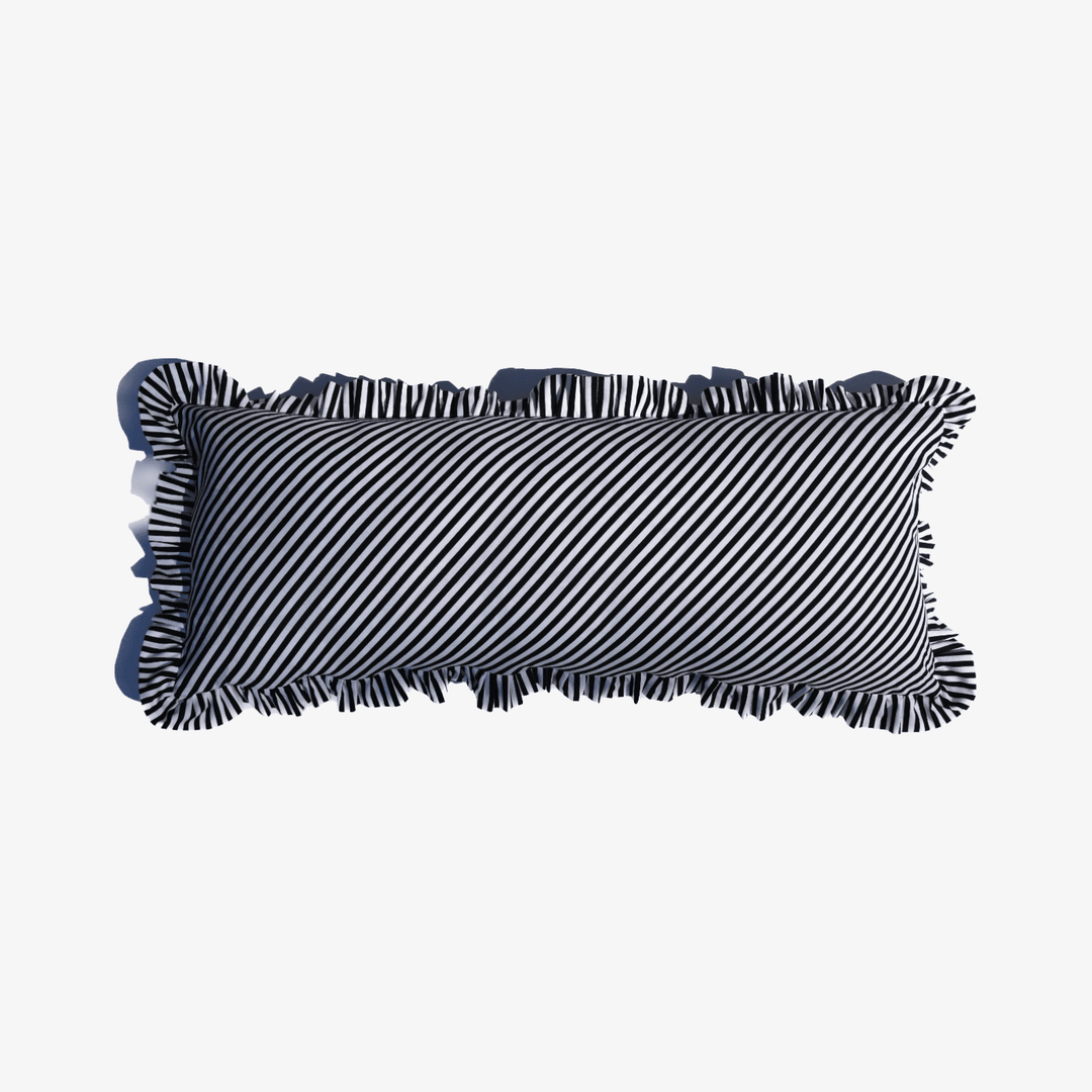 Striped Ruffle Lumbar Pillow | Katel Home