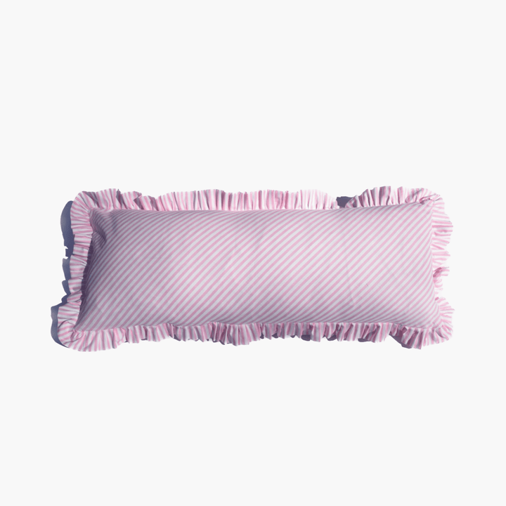Striped Ruffle Lumbar Pillow | Katel Home