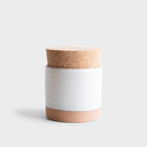 White Ceramic Salt Container | Katel Home